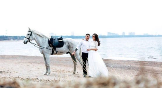 свадебная фотосессия на лошадях